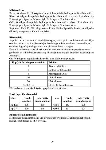 REGELBOK NATIONELLT SKYTTE