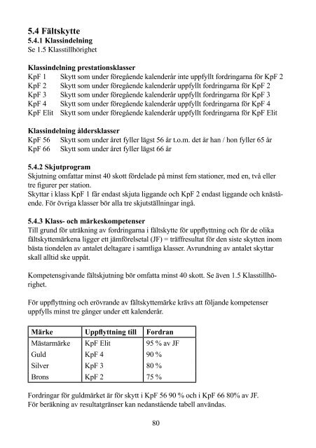 REGELBOK NATIONELLT SKYTTE