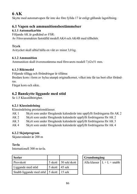 REGELBOK NATIONELLT SKYTTE