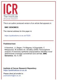 Transcriptome analysis of mammary epithelial subpopulations ...