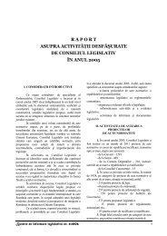 raport asupra activitÄÅ£ii desfÄÅurate de consiliul legislativ Ã®n anul 2005