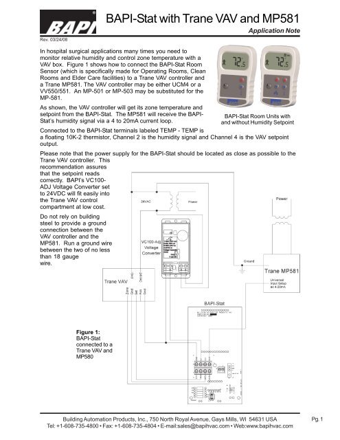 BAPI-Stat with Trane VAV and MP581