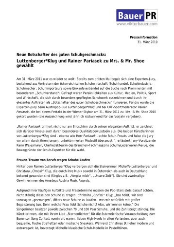 Luttenberger*Klug und Rainer Pariasek zu Mrs ... - Dr. Viktor Bauer