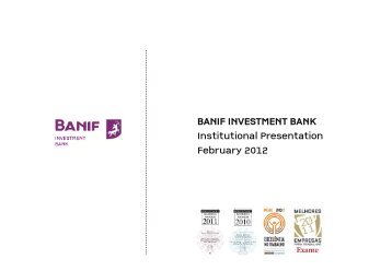 BANIF INVESTMENT BANK Institutional Presentation February 2012