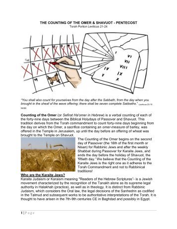 Counting The Omer - Shavuot - Pentecost - Rhm-Net.org