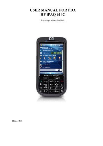 USER MANUAL FOR PDA HP iPAQ 614C - VideoTesty.pl