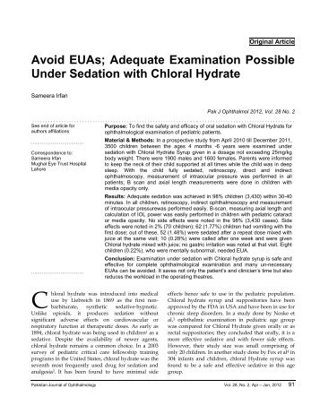 Adequate Examination Possible Under Sedation with Chloral Hydrate