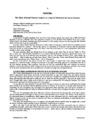 The Myth of Social Network Analysis as a Special Method in ... - INSNA