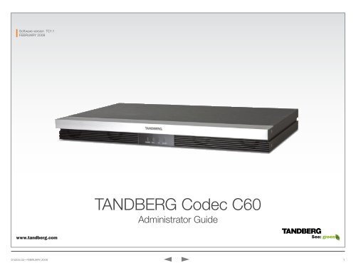 Cisco (Tandberg) Codec C60 Admin Guide - Vidofon