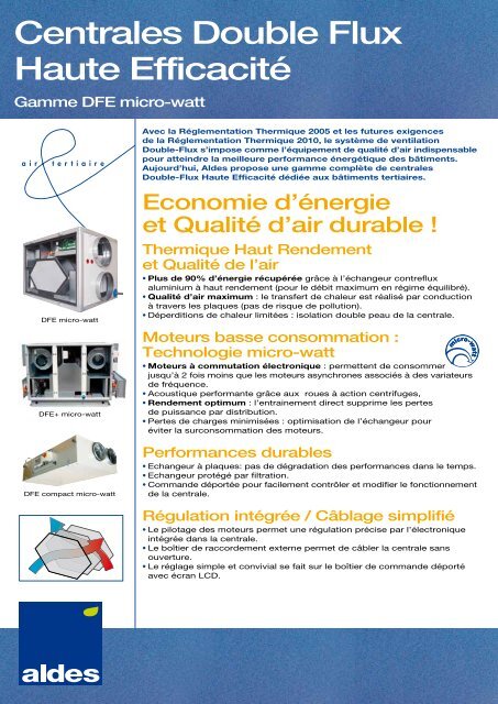 Centrales Double Flux Haute EfficacitÃ© - Aldes