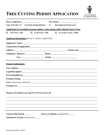 TREE CUTTING PERMIT APPLICATION - City of Prince George