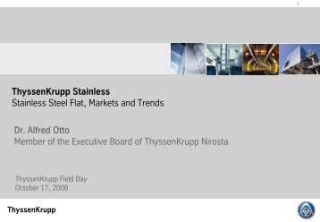 Thyssenkrupp Stainless - Stainless Steel Flat, Markets and Trends