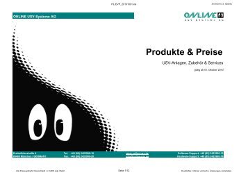 Produkte & Preise - Online USV Systeme