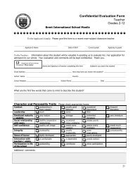 Confidential Evaluation Form - Brent International School Manila