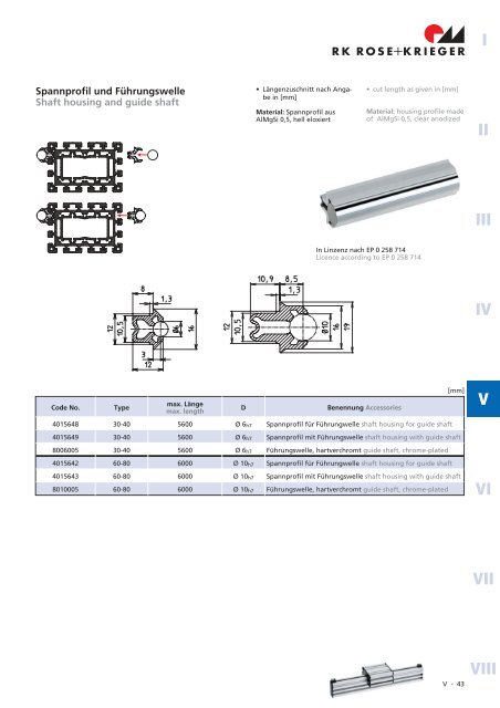 Gleit- und RollfÃƒÂ¼hrungen Rolling guide system