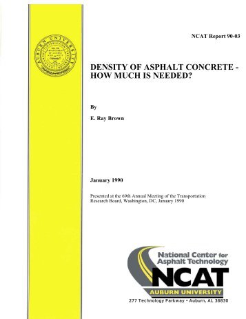 Density of Asphalt Concrete - How Much is ... - Auburn University