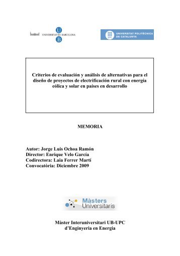 Criterios de evaluación y análisis de alternativas para el diseño de ...