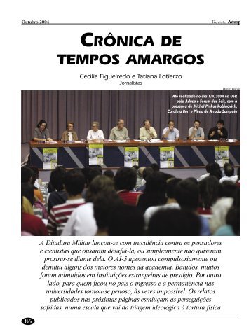 CRÃNICA DE TEMPOS AMARGOS - Adusp