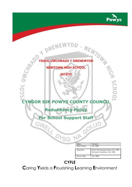 Redundancy Policy Support - Newtown High School