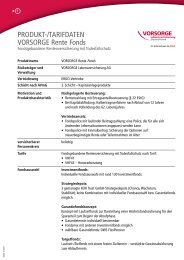 Privat Rente Produktsteckbrief