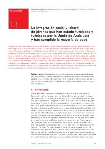 13. La integración social y laboral de jóvenes que han ... - Injuve