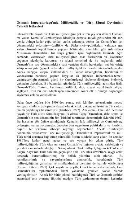 Türk milliyetçiliği ve Etno-sembolik Çözümleme ... - York University