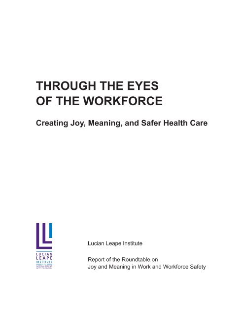 Through The eyes of The Workforce - National Patient Safety ...