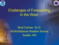 Challenges of Forecasting in the West - NOAA
