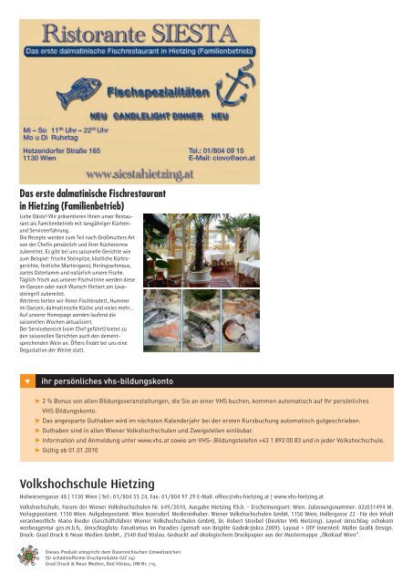 VOLKSHOCHSCHULE HIETZING - Verband Wiener Volksbildung