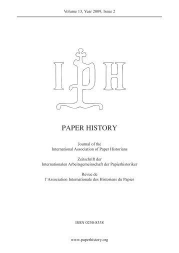 PAPER HISTORY - IPH. International Paper Historians