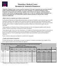 Montefiore Medical Center Resumen de Asistencia Financiera