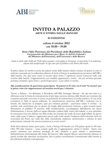 Invito a Palazzo 2012 - Abi