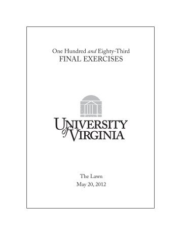 FINAL EXERCISES - University of Virginia