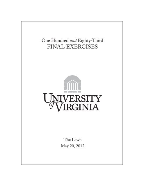 Final Exercises University Of Virginia Images, Photos, Reviews