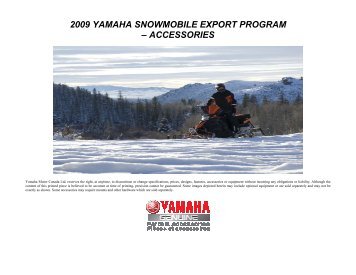 2009 Yamaha Snowmobile Export Program Ã¢â‚¬â€œ Accessories - Rivercraft