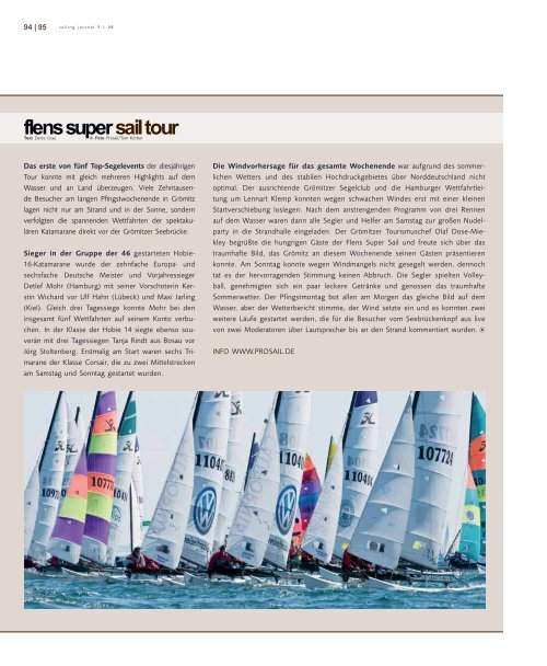 | WWW.SAILING–JOURNAL.DE | AUSGABE 03 / 2008 | JUNI / JULI |