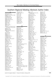 Southern Regional Meeting Abstracts Author Index - American ...