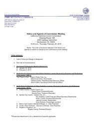 Notice and Agenda of Commission Meeting - California Gambling ...