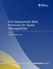 Pre-Deployment Best Practices for Quest MessageStats