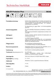 Technisches Merkblatt - ADLER - Lacke