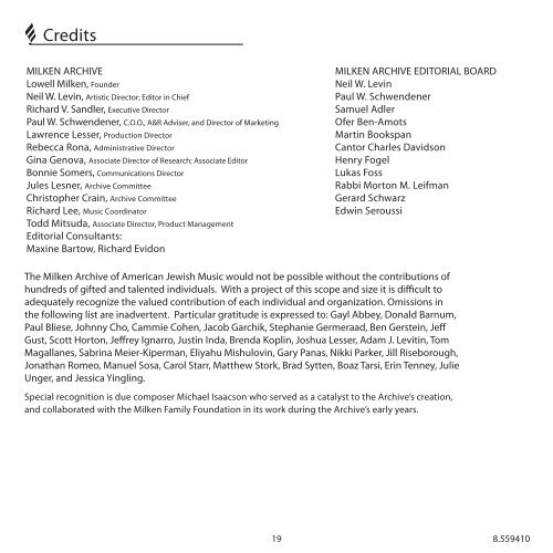 Download Liner Notes PDF - Milken Archive of Jewish Music