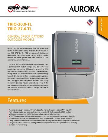 TRIO-20.0, TRIO-27.6 Inverter Datasheet