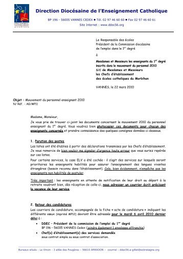 MP11 courrier mouvement mars 2010 - Ecoles.ec56.org