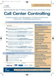 Call Center Controlling - salesBUSINESS