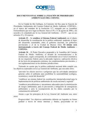 Documento final sobre la fijaciÃ³n de prioridades ambientales