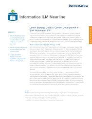 Informatica ILM Nearline for SAP BW