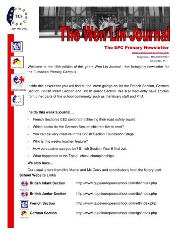 Newsletter25th May 2012 (Read-Only) - Taipei European School