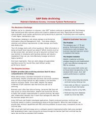 SAP Data Archiving - Maintain Database Access, Increase ... - Dolphin