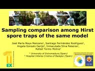 Sampling comparison among Hirst spore traps of the same model