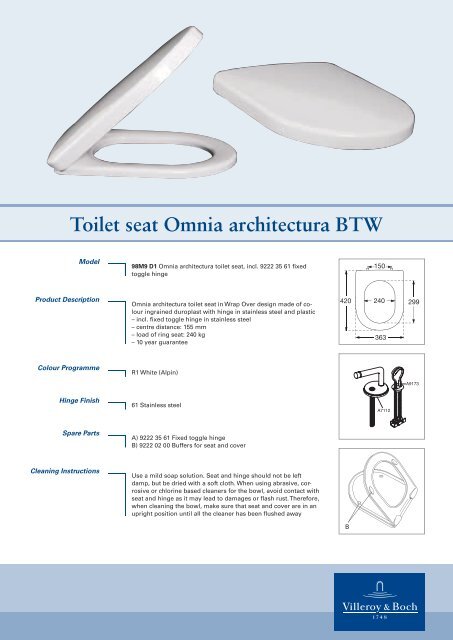 Toilet seat Omnia architectura BTW - Villeroy &amp; Boch